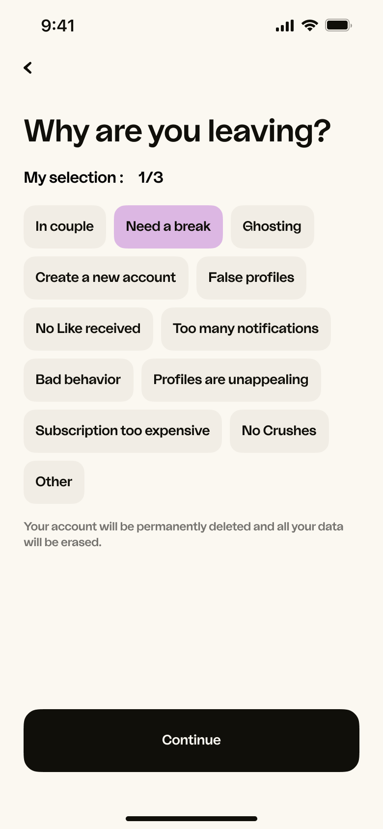 DMA - Delete Survey (selected) - iOS (EN)