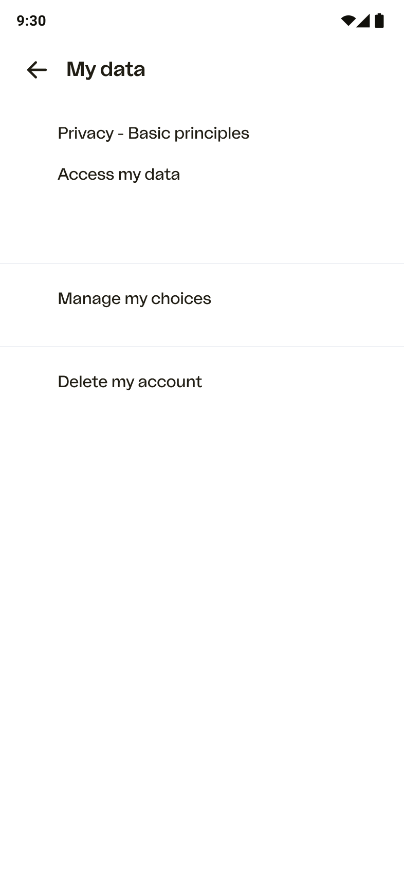 DMA - Settings My Data (Android) - EN