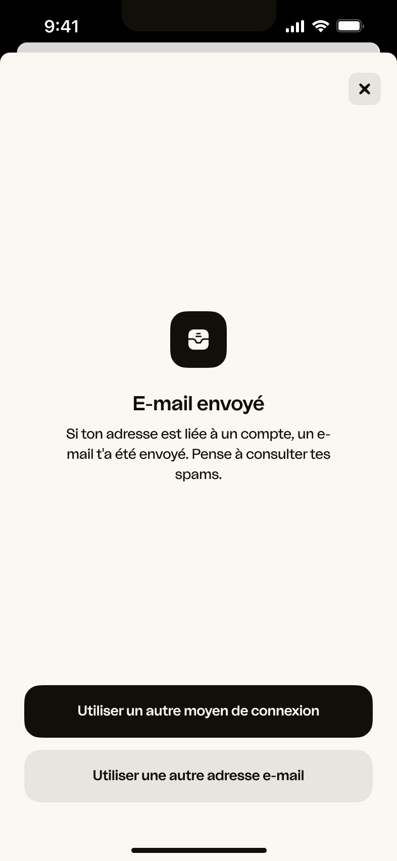 iOS – E-mail envoyé