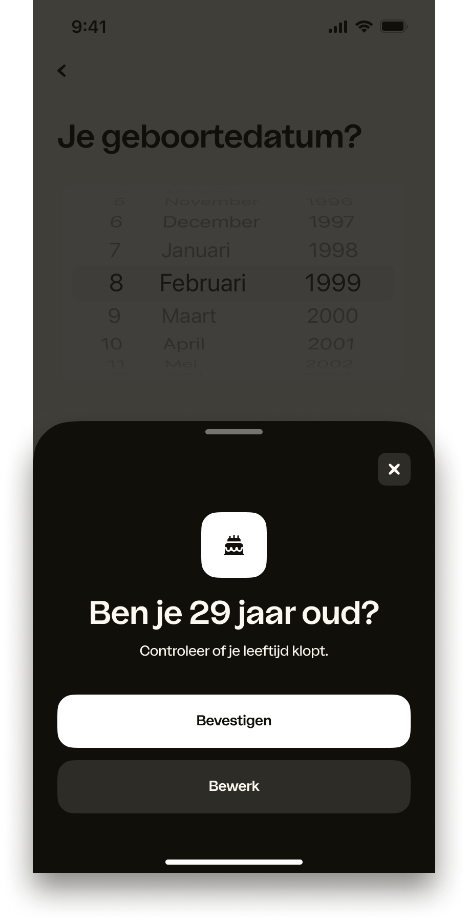 iOS – Bevestigen