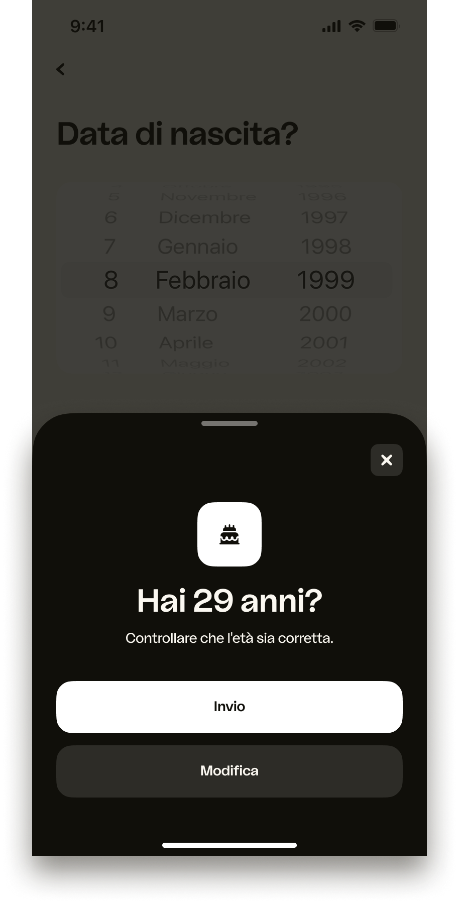 iOS – Conferma età