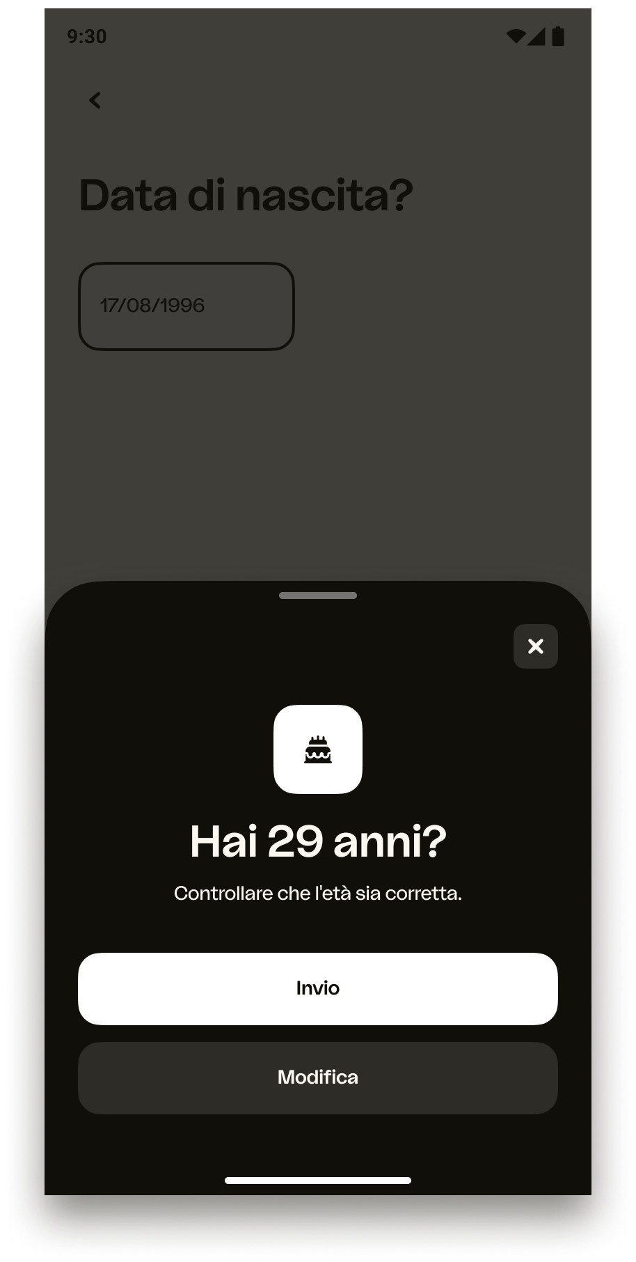 Android – Conferma età