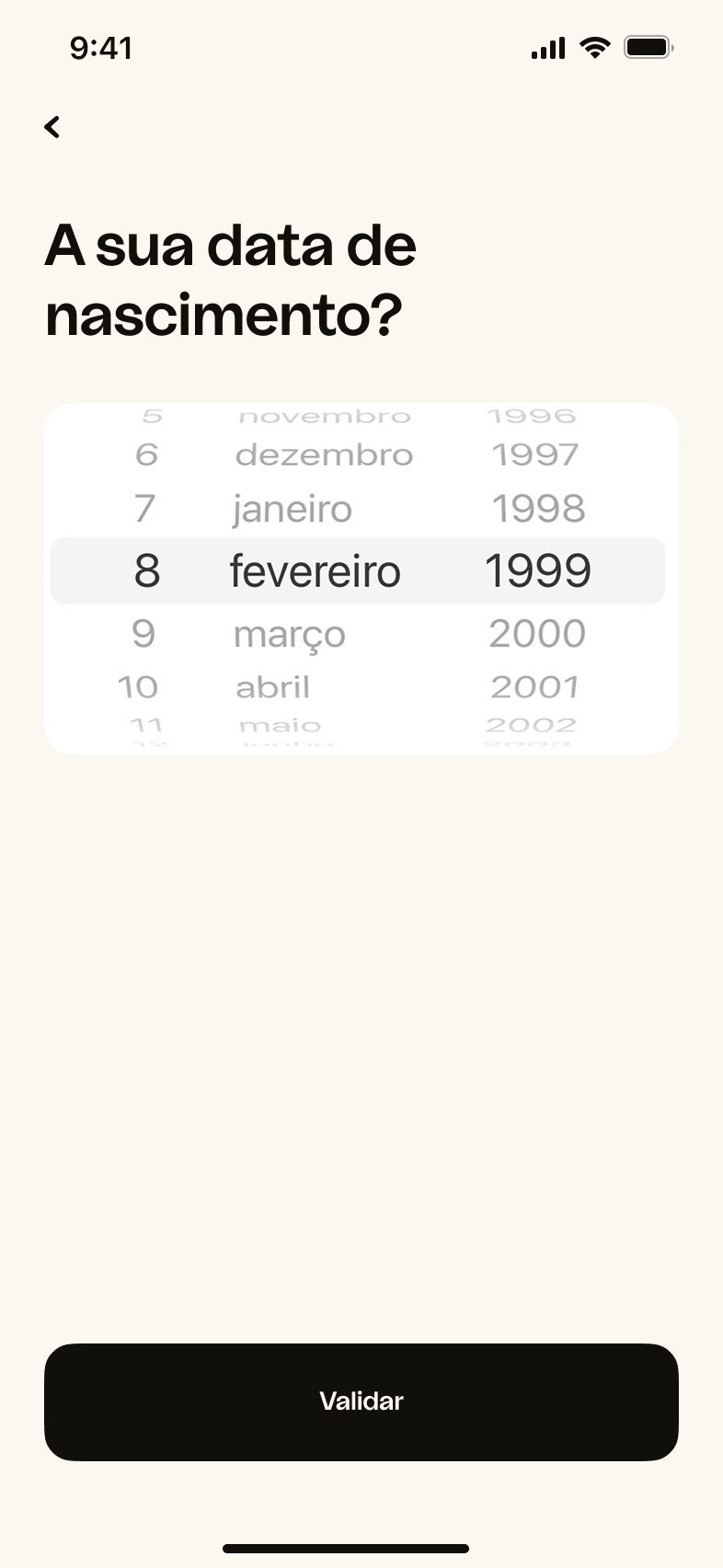 iOS — Editar idade