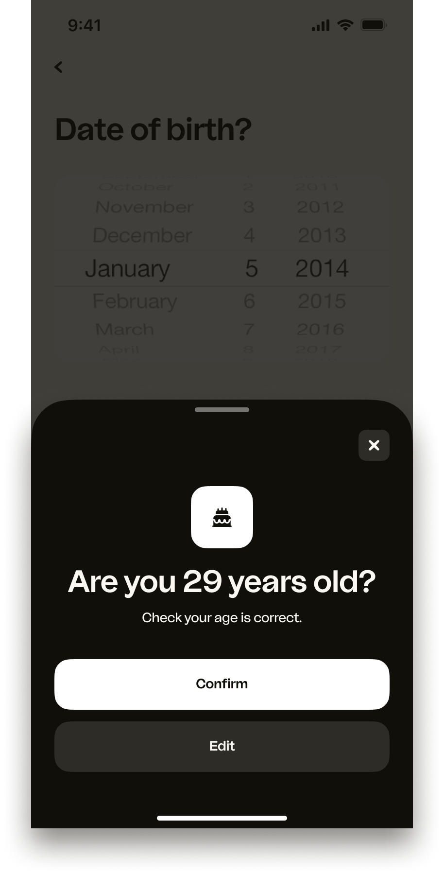 iOS Confirm Age