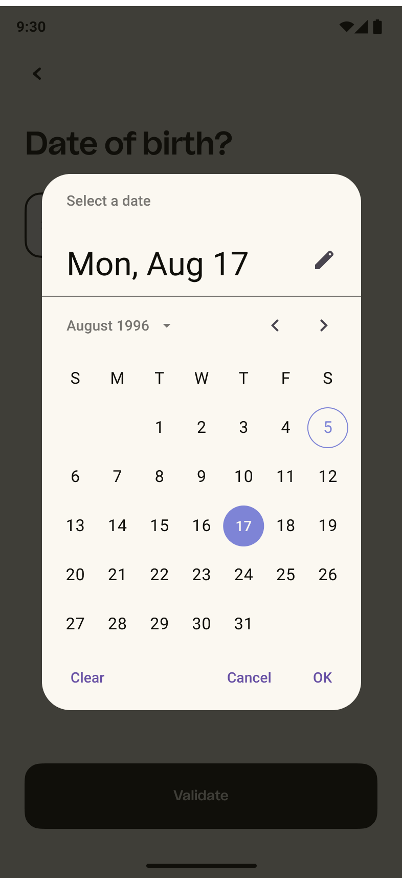 Android Date Picker
