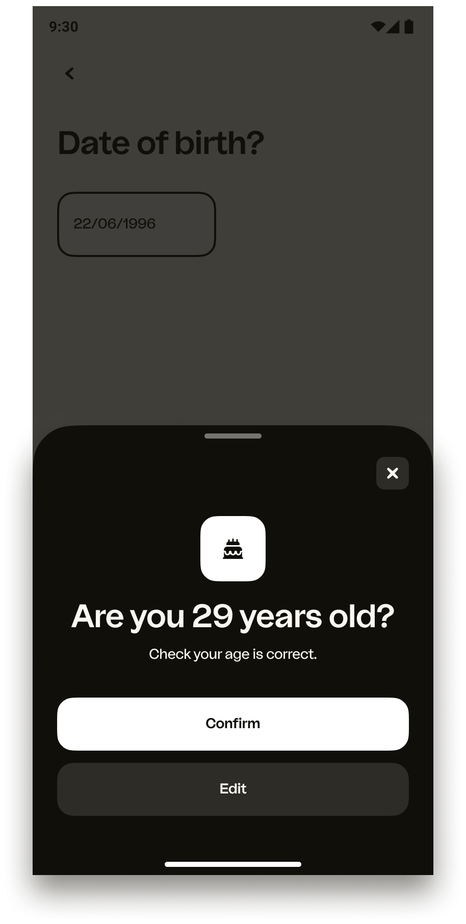 Android Confirm Age